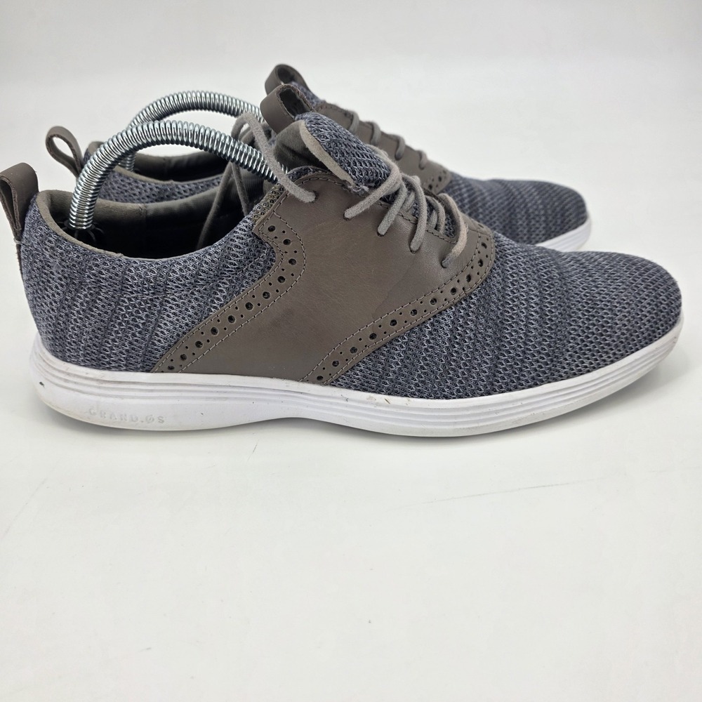 COLE HAAN GRAND TOUR KNIT OXFORDS MENS SIZE 9.5 M GRAY BROWN CASUAL SHOES C31346
